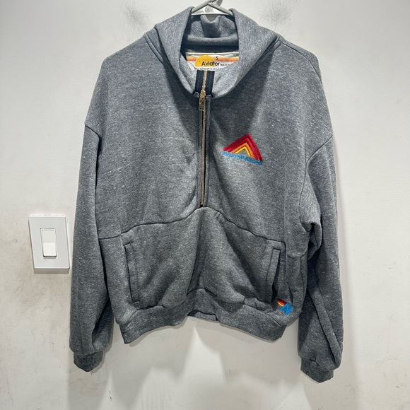 Aviator Nation Gray Half Zip Sweater - Picture 2 of 4